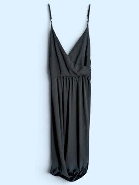 Lulu's Black V-Neck Maxi Slip Dress